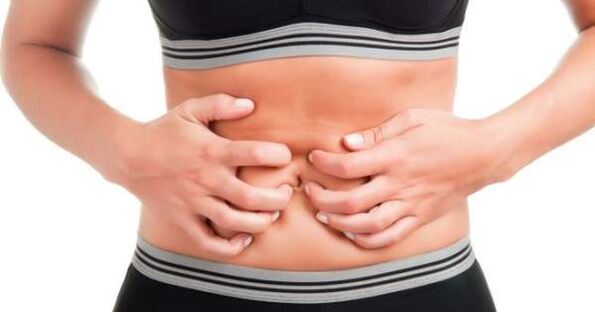 Dor no abdome debido á presenza de parasitos nos intestinos